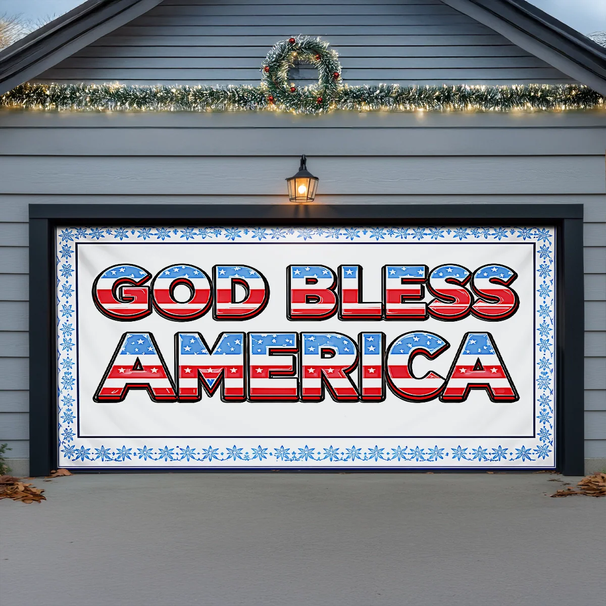 Shineful Garage Door Banner Decoration God Bless America