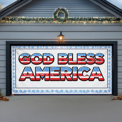 Shineful Garage Door Banner Decoration God Bless America