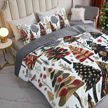 Shineful All Season Quilt 3-Piece Set Enchanting Christmas Tree