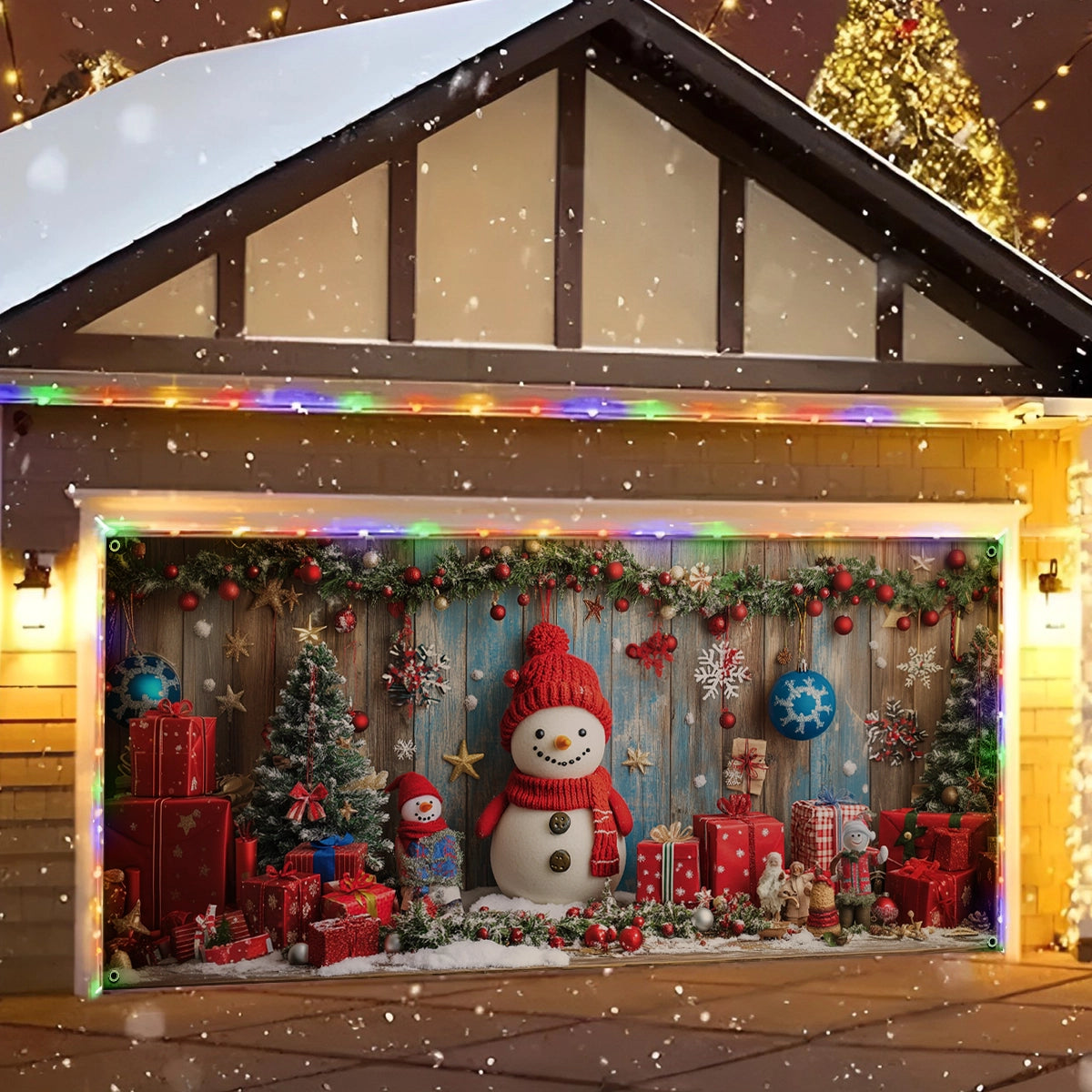 Shineful Garage Door Banner Decoration Jolly Winter Bliss