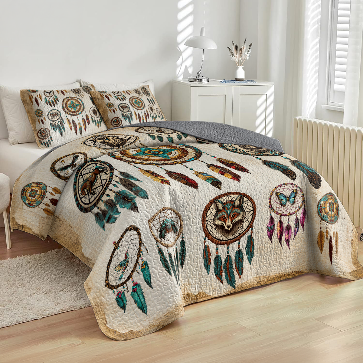 Shineful All Season Quilt 3-Piece Set Spirit Guide Dreamcatcher