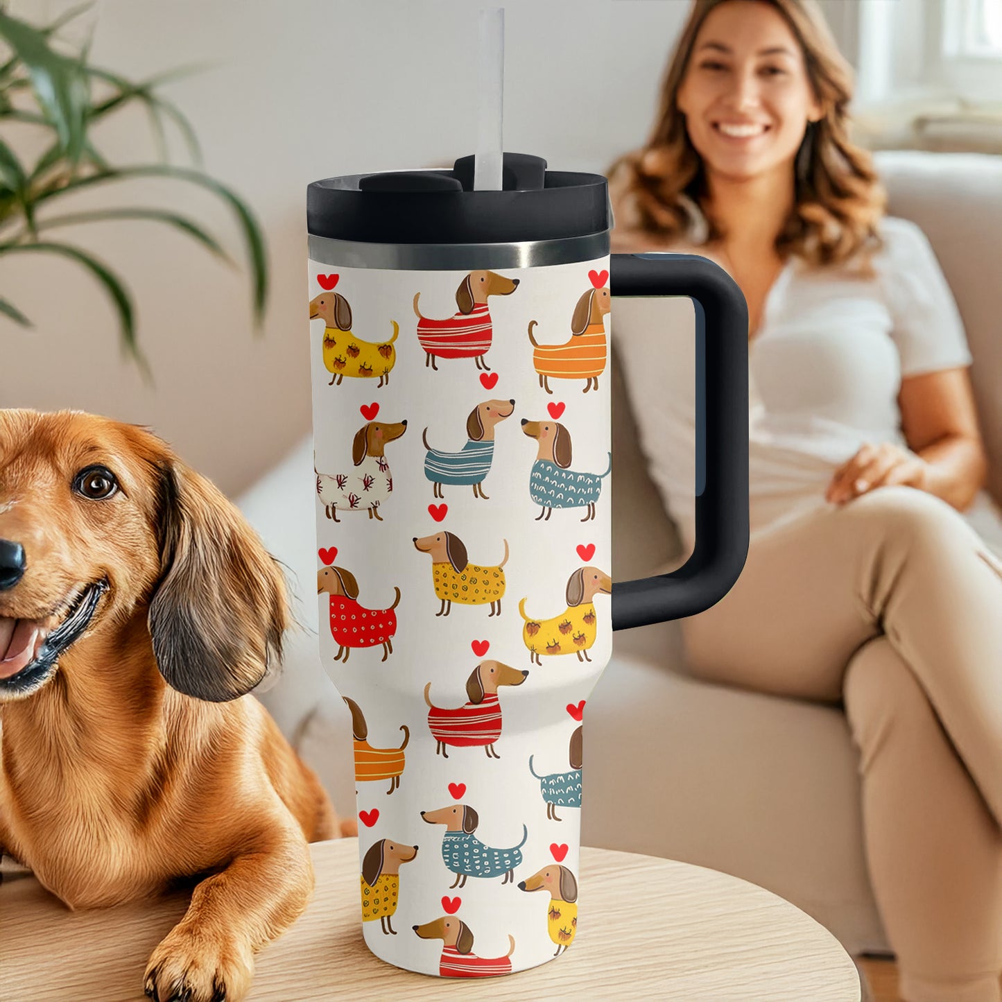 Shineful Tumbler Delight Dachshund With Heart