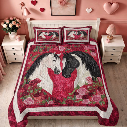 Shineful All Season Quilt 3-Piece Set Heartfelt Harmony Horse