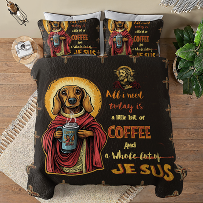 Shineful All Season Quilt 3-Piece Set - Dachshund Deity
