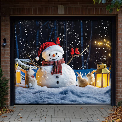 Shineful Garage Door Banner Decoration Winter Night