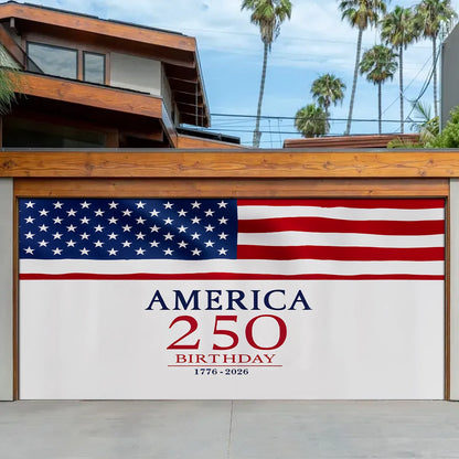 Shineful Garage Door Banner Decoration America 250th Anniversary