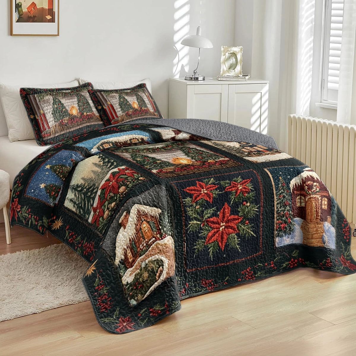 Shineful All Season Quilt 3-Piece Set - Home for the Christmas Holidays
