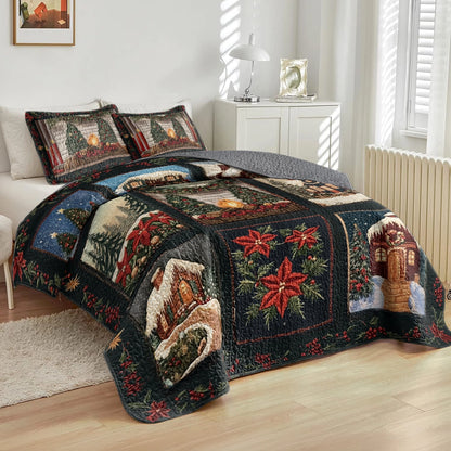 Shineful All Season Quilt 3-Piece Set - Home for the Christmas Holidays