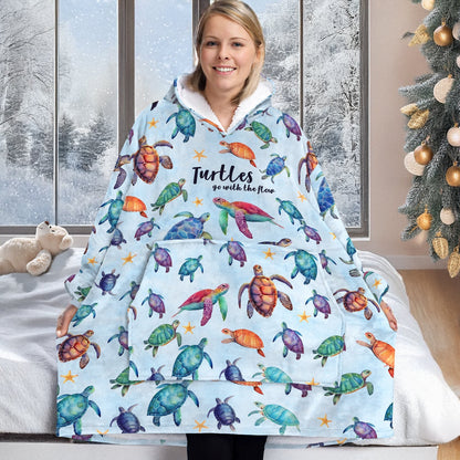 Shineful Blanket Hoodie - Sea Turtle Go With The Flow