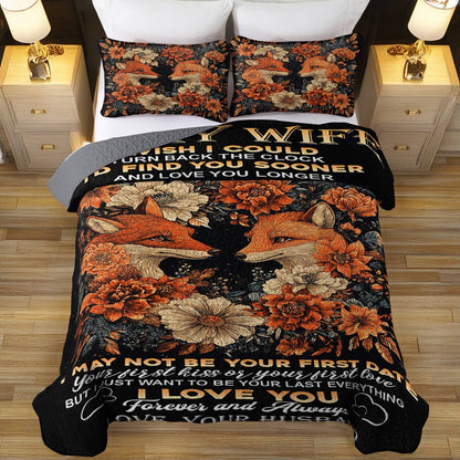 Shineful All Season Quilt 3-Piece Set Darling Fox Love