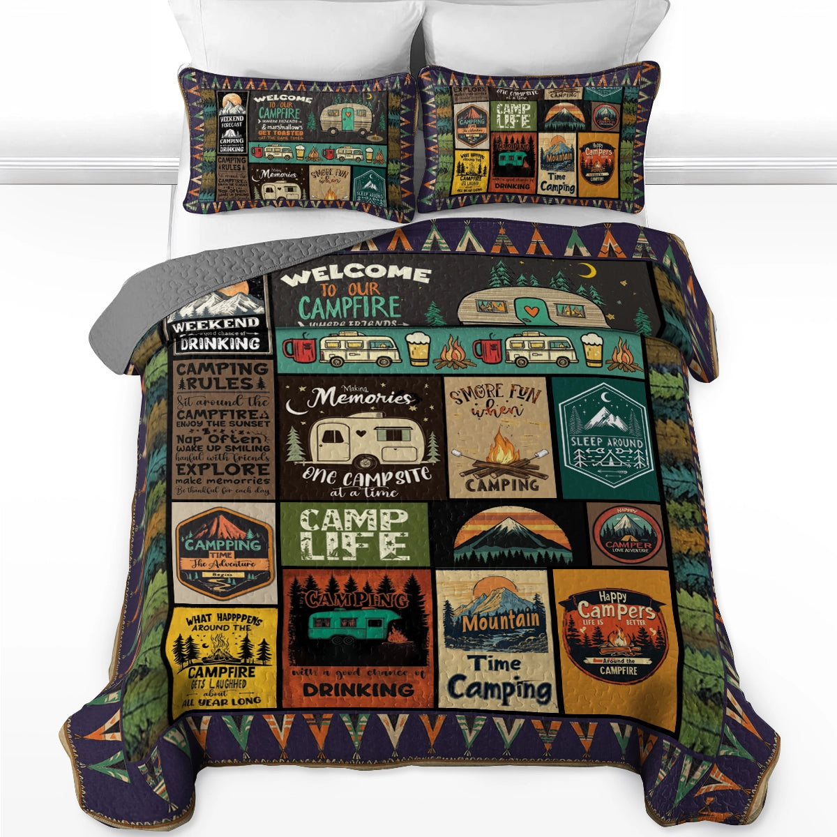 Shineful All Season Quilt 3-Piece Set - Camping Chronicles