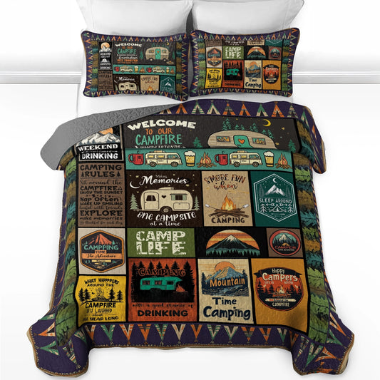 Shineful All Season Quilt 3-Piece Set - Camping Chronicles