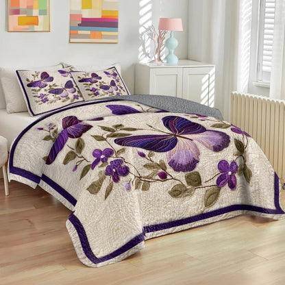 Shineful Quilt 3-Piece Set Dance of the Violet Wings