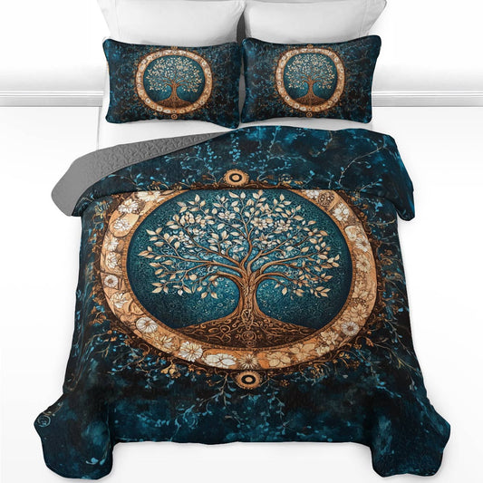 Shineful All Season Quilt 3-Piece Set Mystic Tree