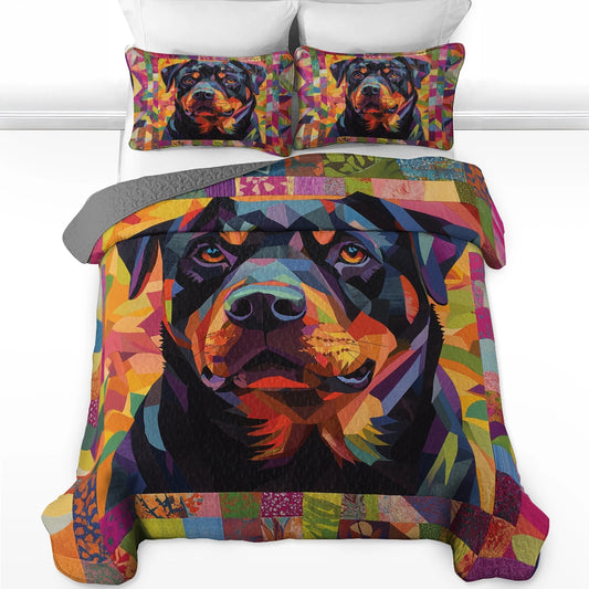 Shineful All Season Quilt 3-Piece Set - Vibrant Rottie