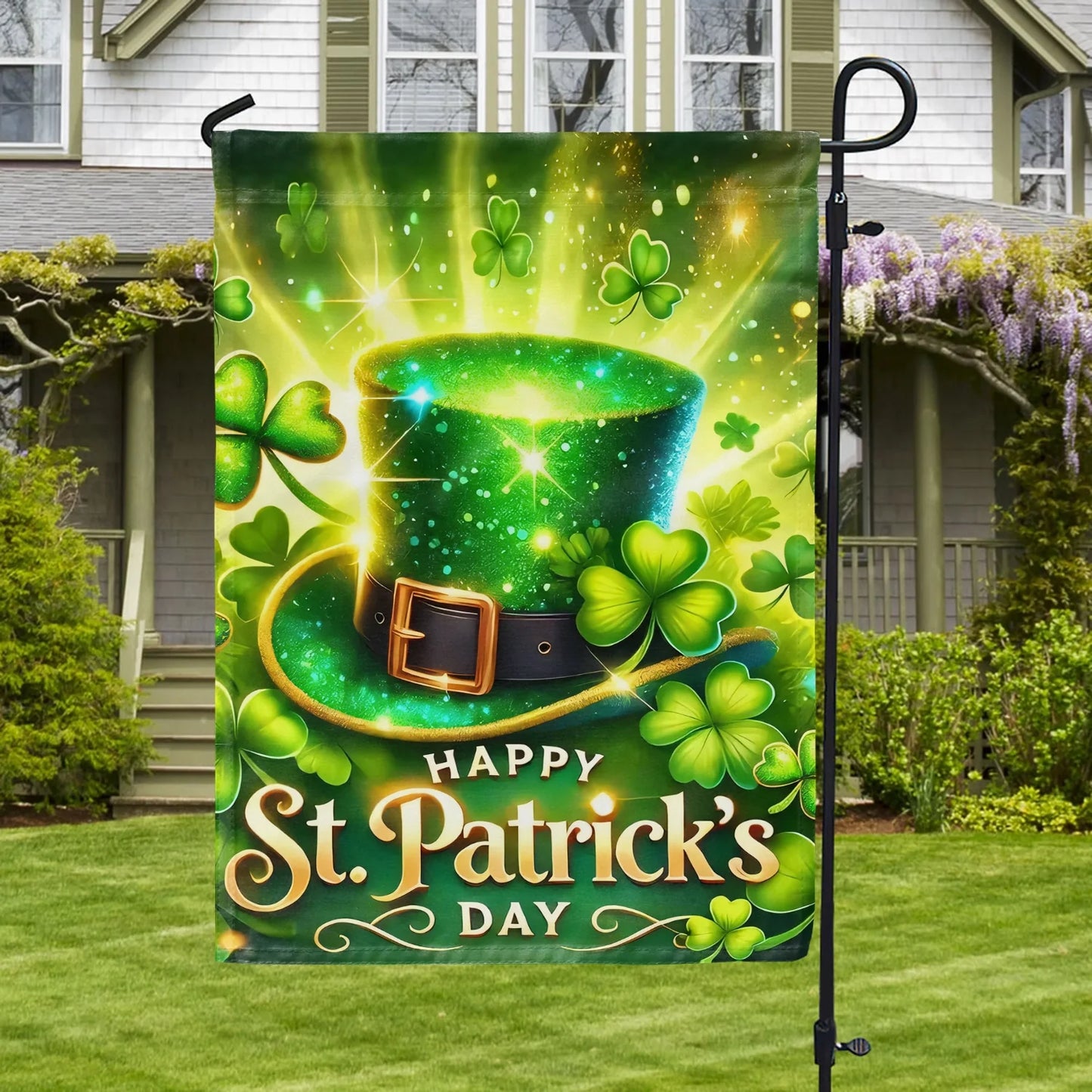 Shineful Gargen Flag 12" x 18" - Lucky Green Glow
