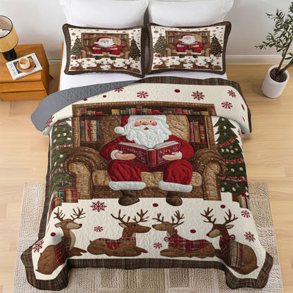 Shineful All Season Quilt 3-Piece Set - Santa's Cozy Storytime