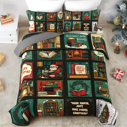 Shineful All Season Quilt 3-Piece Set Santa Reading Nook