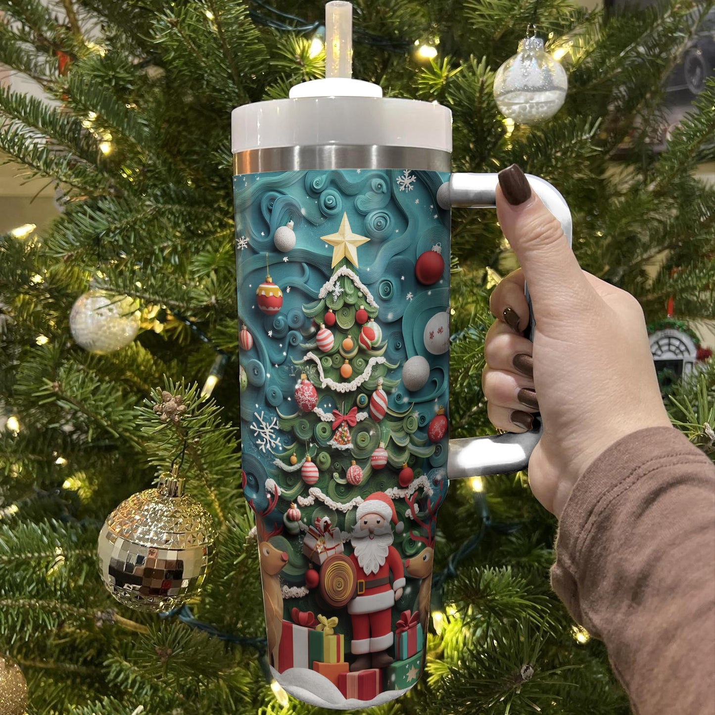 Shineful Tumbler Santa's Festive Joy