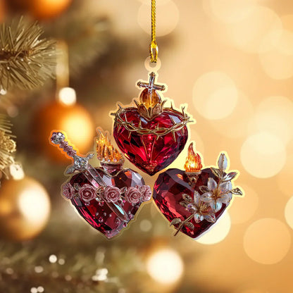 Shineful 2D Acrylic Ornament Sacred Hearts Of The Holy Family