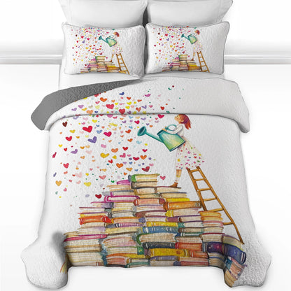 Shineful All Season Quilt 3-Piece Set Reading From The Heart