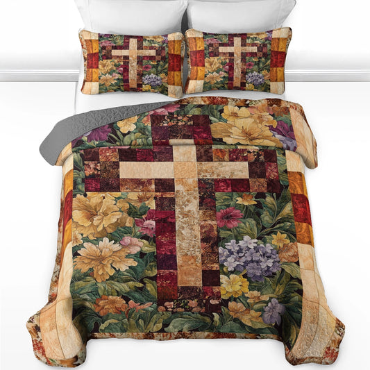 Shineful All Season Quilt 3-Piece Set God's Glory Garden