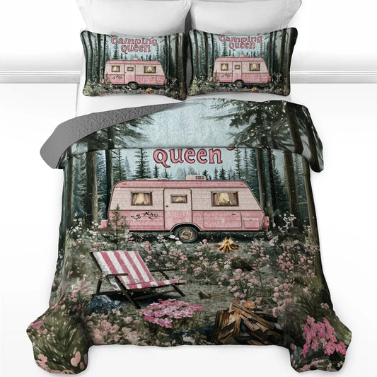 Shineful All Season Quilt 3-Piece Set Camping Queen