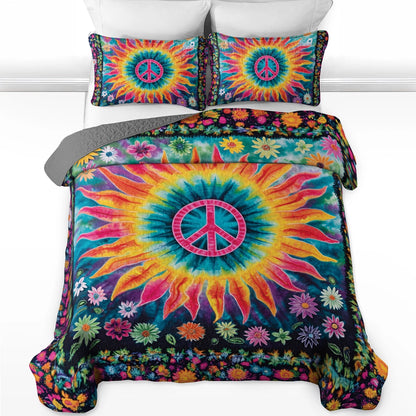 Shineful All Season Quilt 3-Piece Set Hippie Groovy Oasis