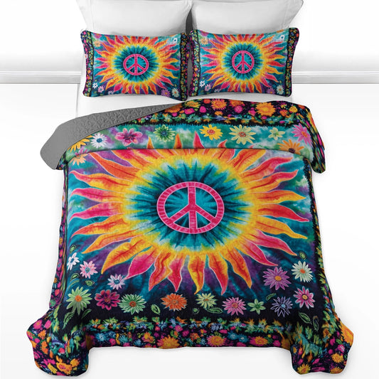 Shineful All Season Quilt 3-Piece Set Hippie Groovy Oasis
