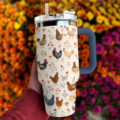 Shineful Tumbler Countryside Chicken Floral