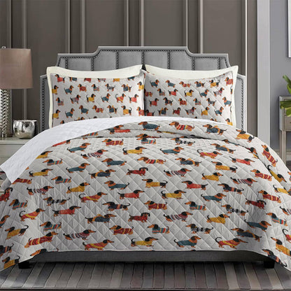 Shineful Quilt 3-Piece Set Dachshund cute 2