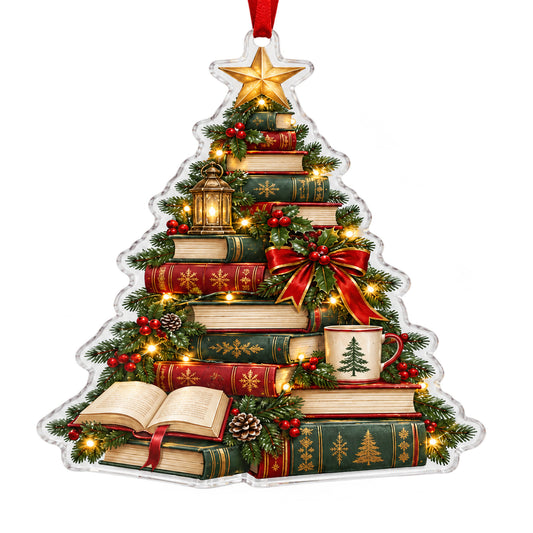 Shineful Christmas Book Tree 2D Acrylic Ornament