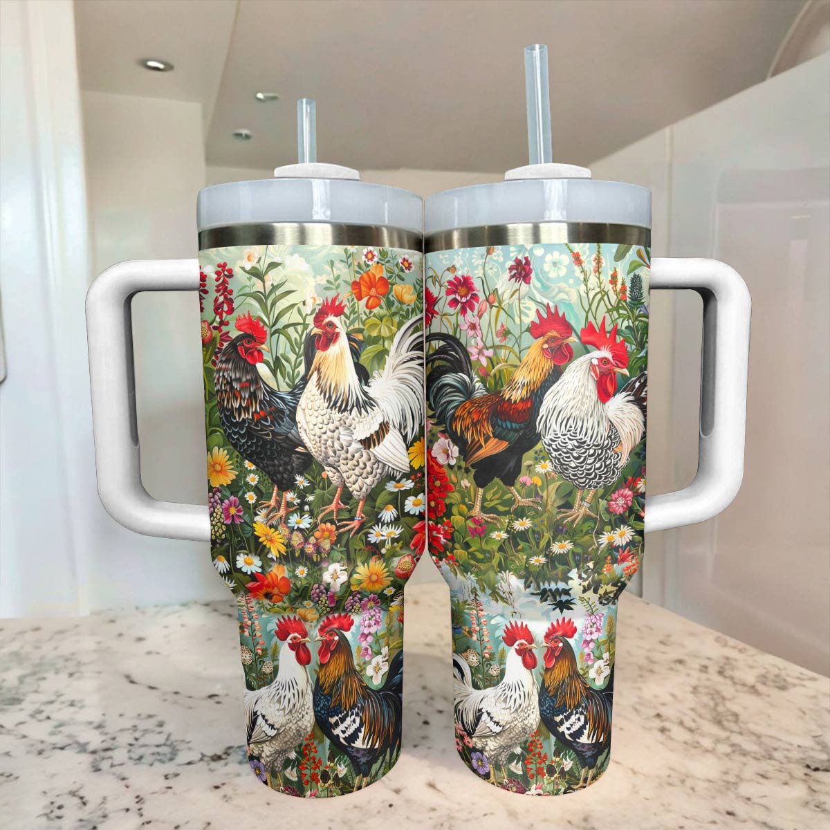 Shineful Tumbler Gorgeous Chicken With Flowers