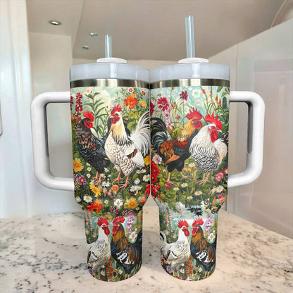 Shineful Tumbler Gorgeous Chicken With Flowers