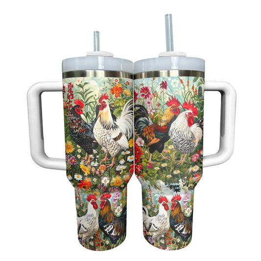 Shineful Tumbler Gorgeous Chicken With Flowers