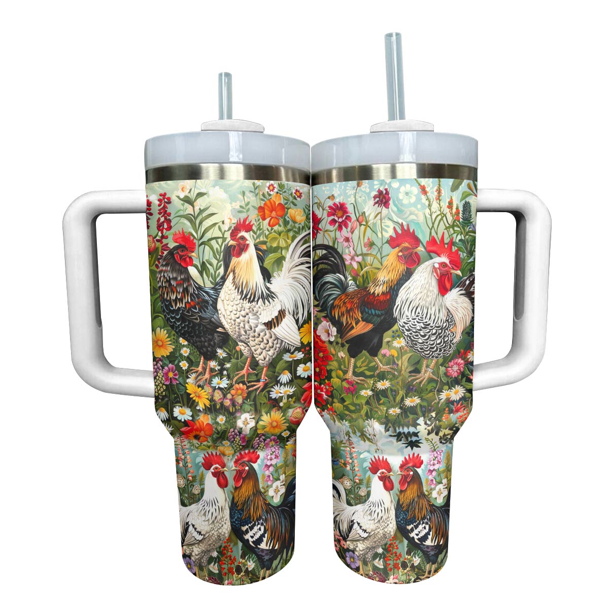 Shineful Tumbler Gorgeous Chicken With Flowers