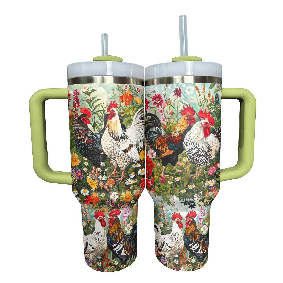 Shineful Tumbler Gorgeous Chicken With Flowers