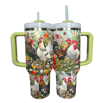 Shineful Tumbler Gorgeous Chicken With Flowers