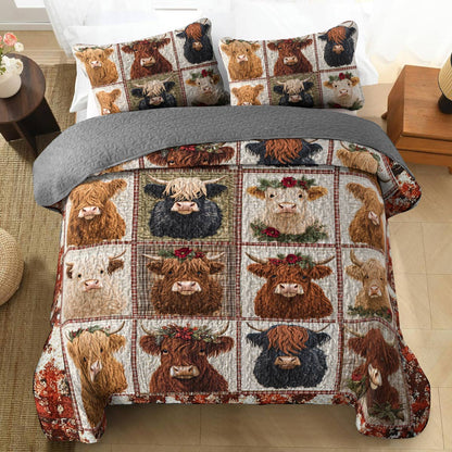 Shineful Flat Print All Season Quilt 3-Piece Set Cow In My Heart