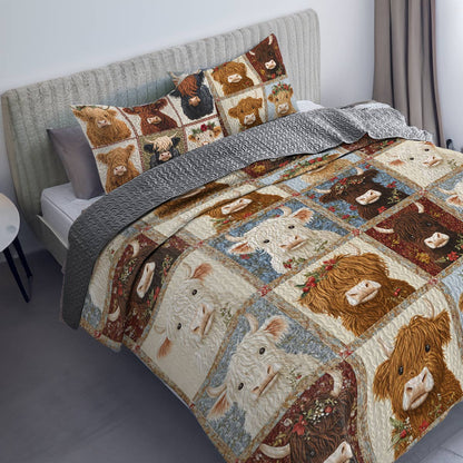 Shineful All Season Quilt 3-Piece Set Pretty Cow