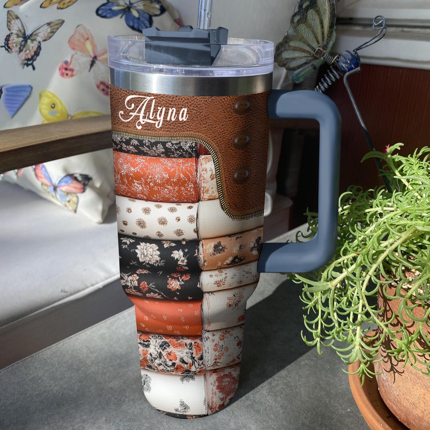 Shineful Tumbler Personalized Vintage Fabric Collection