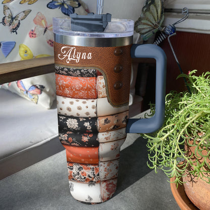 Shineful Tumbler Personalized Vintage Fabric Collection