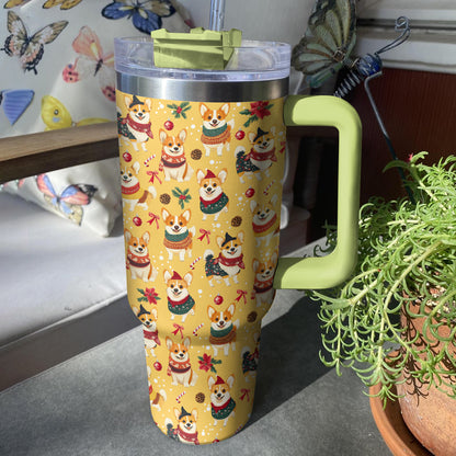 Shineful Tumbler Corgis Christmas Party