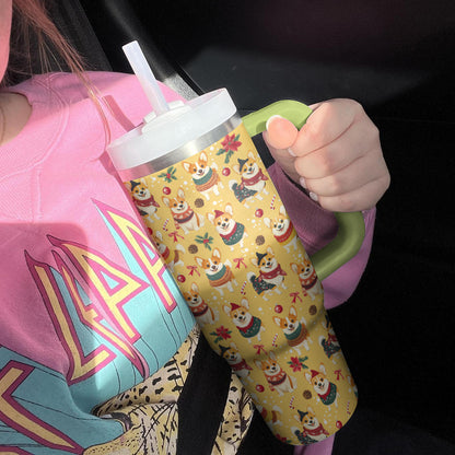 Shineful Tumbler Corgis Christmas Party