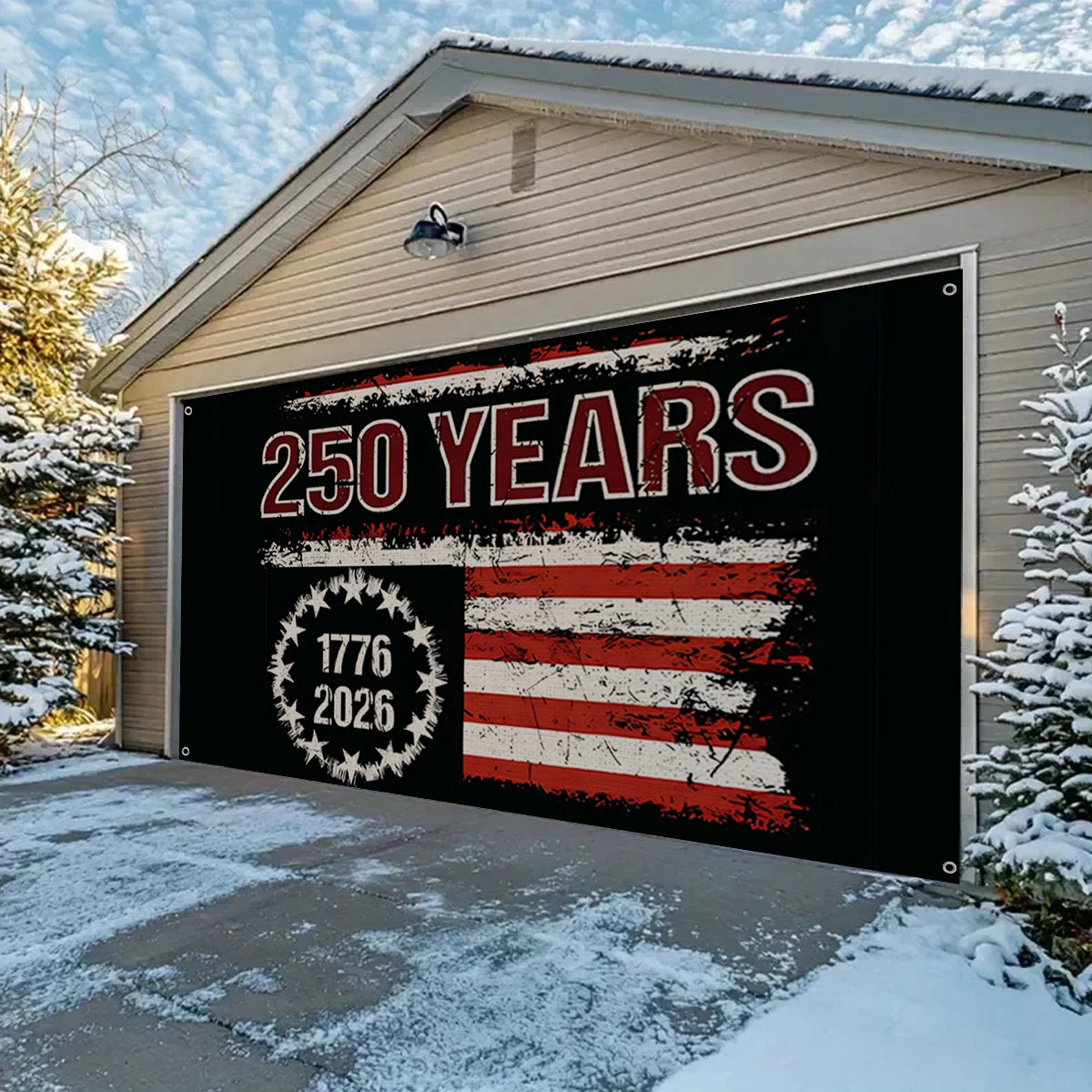 Shineful Garage Door Banner Decoration Liberty Was Earned