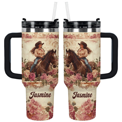 Shineful Tumbler Personalized Wild Rose Cowgirl