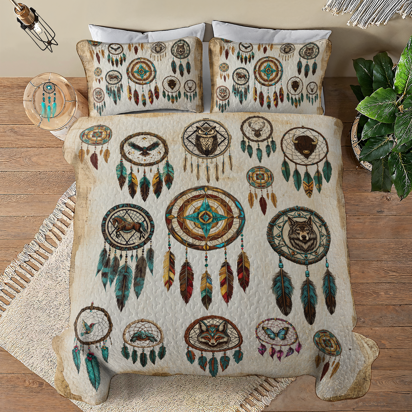 Shineful All Season Quilt 3-Piece Set Spirit Guide Dreamcatcher
