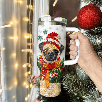 Shineful Glossy Tumbler Puggy Christmas