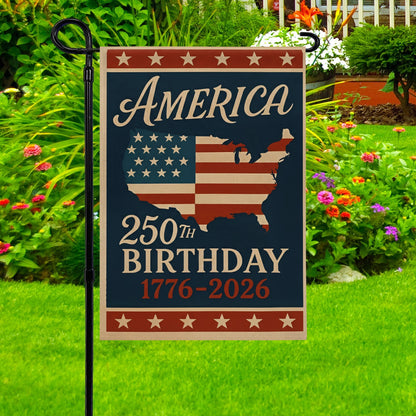 Shineful Gargen Flag 12" x 18" - Celebrating 250 Years of America