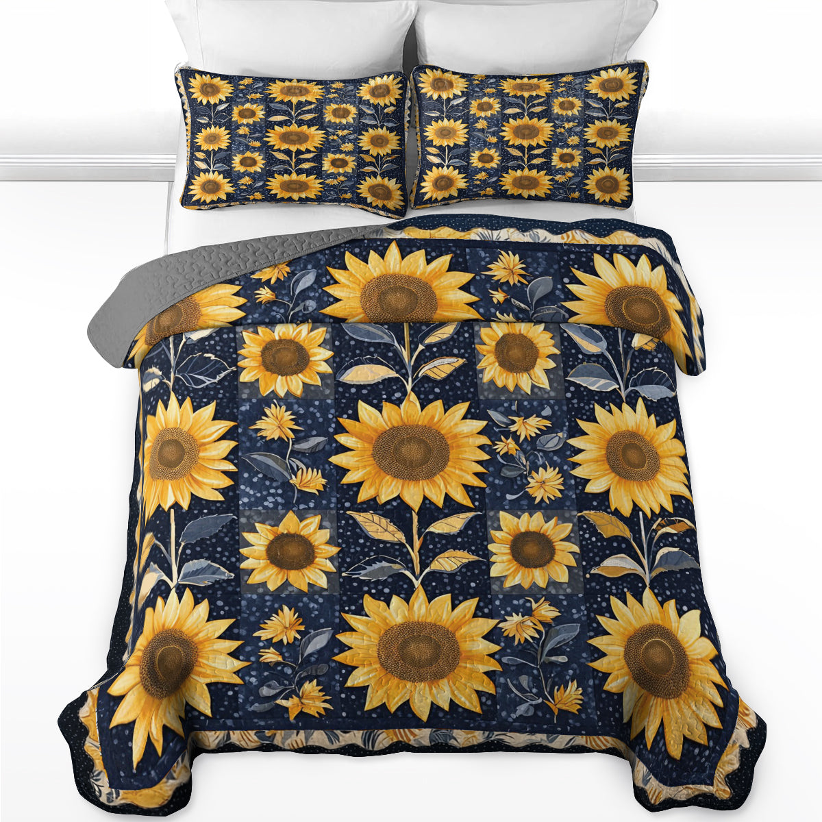 Shineful All Season Quilt 3-Piece Set Sunflower Symphony